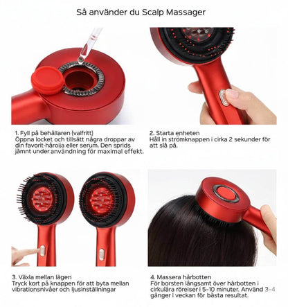 Alwora - Scalp Massager med rött ljus