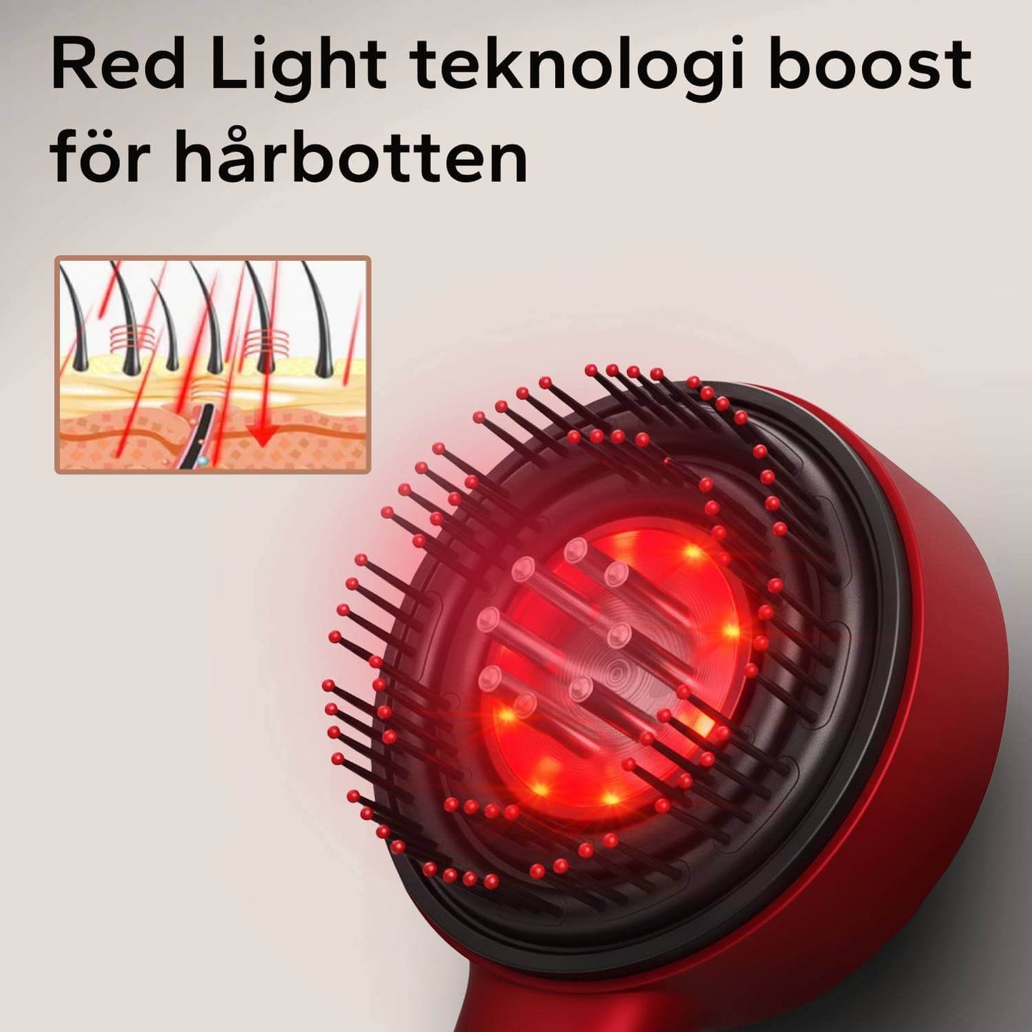 Alwora - Scalp Massager med rött ljus